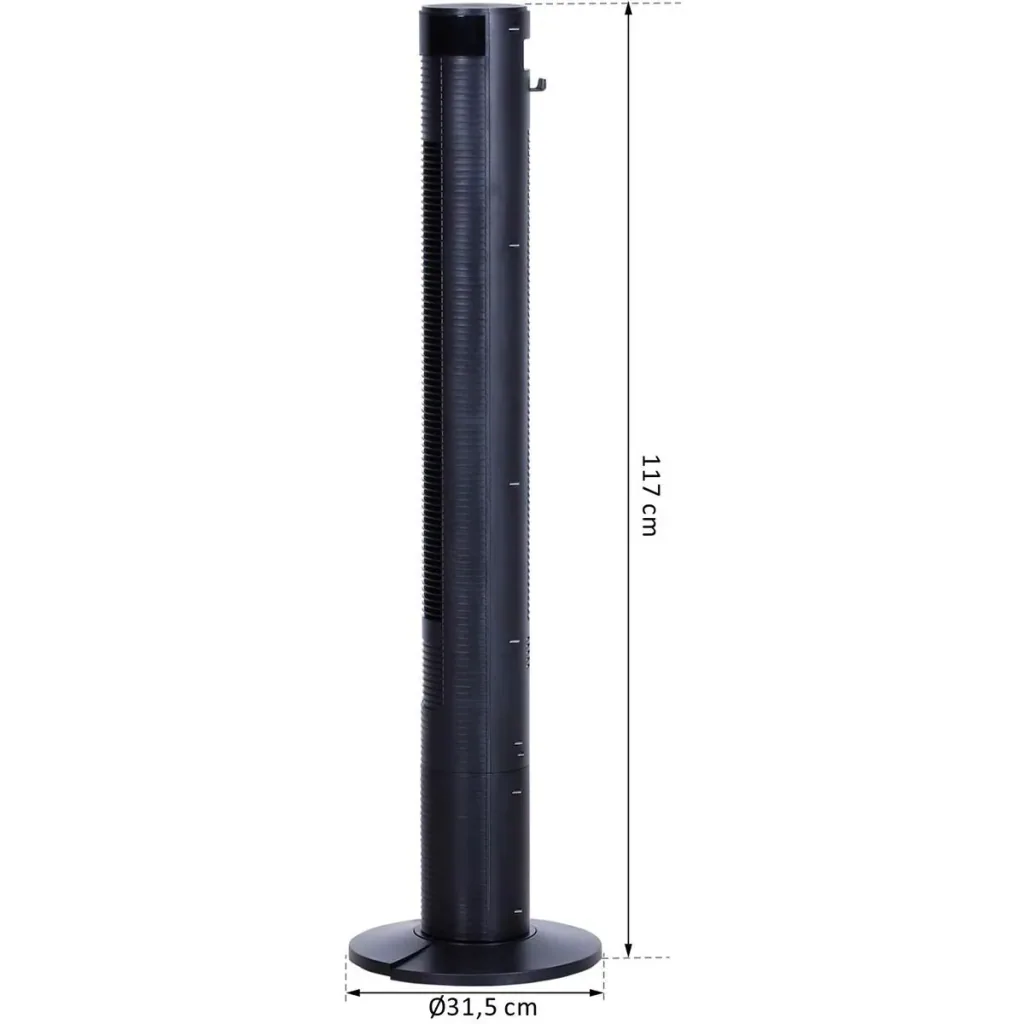 Tower fan with remote control