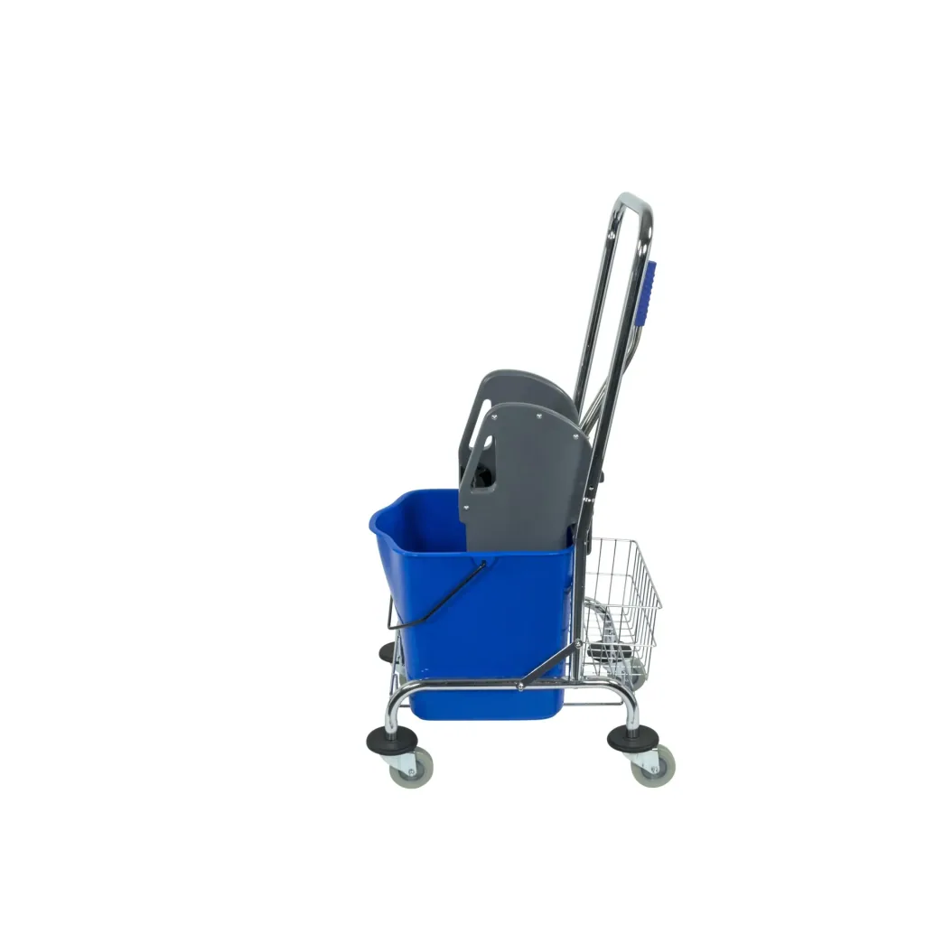 Single wheeled bucket chrome, 27 liters