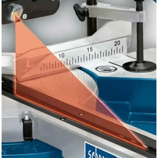 HM254 Double Miter Saw - 2000W | 255mm | Laser, LED, and Rotating Table | 2 Blades