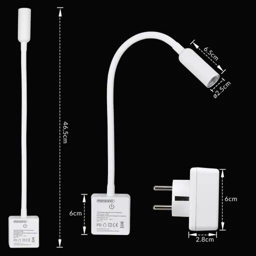 LED wall light Svetloba white with remote control