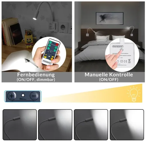 LED wall light Svetloba white with remote control