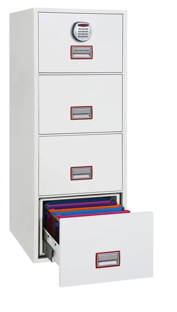 World Class Vertical Fire File filing cabinet with 4 drawers and electronic lock