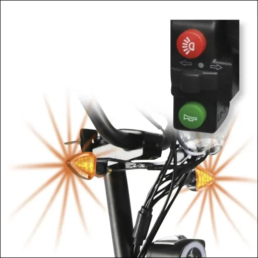 E-Scooter "Revoluzzer" Safety Plus 45 km/h including indicators, luggage case and lithium battery, black