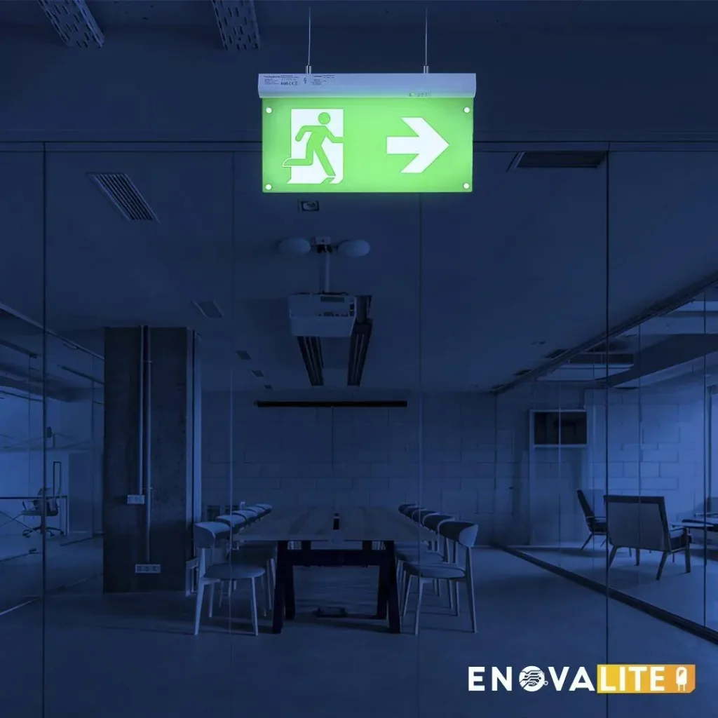 LED escape route light 4in1, emergency exit with emergency power unit with TEST function has 4 mounting options