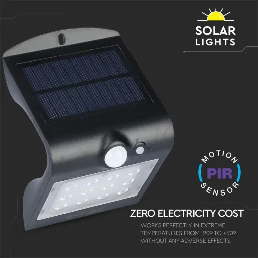 VT-767-2 LED solar outdoor lighting - 1.5W - 220Lm - black
