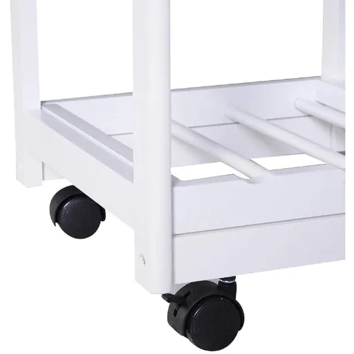 Kitchen trolley with basket, drawer, wine rack