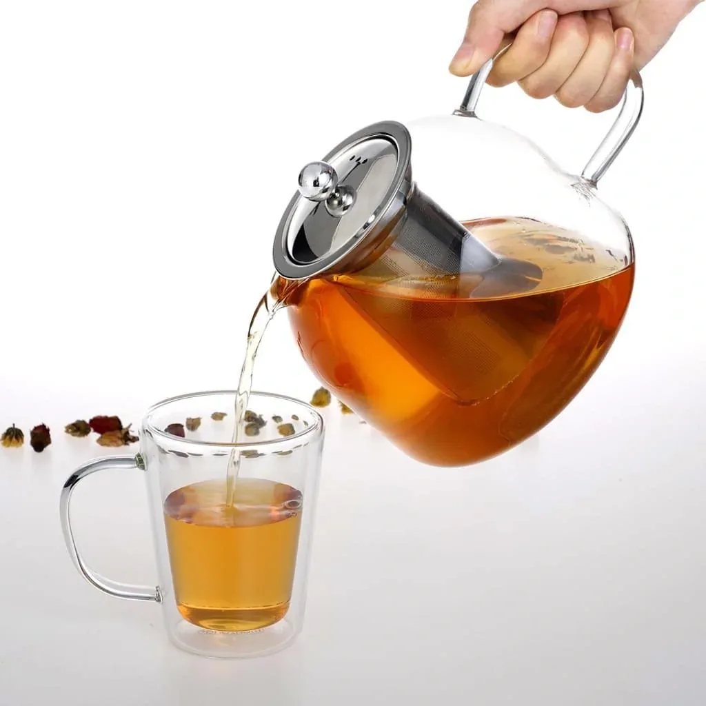 Glass teapot including warmer 1.5L
