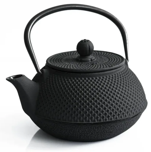 Asia teapot set cast iron 10-piece (color: black)