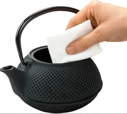 Asia teapot set cast iron 10-piece (color: black)