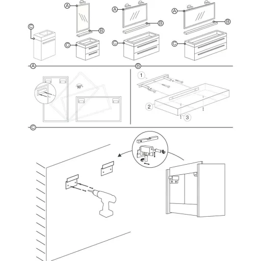Bathroom furniture Force 58 cm - White