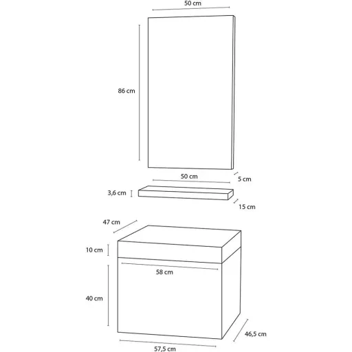 Bathroom furniture Force 58 cm - White