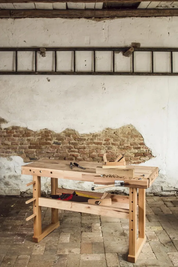 Workbench with sled feet, 140 cm