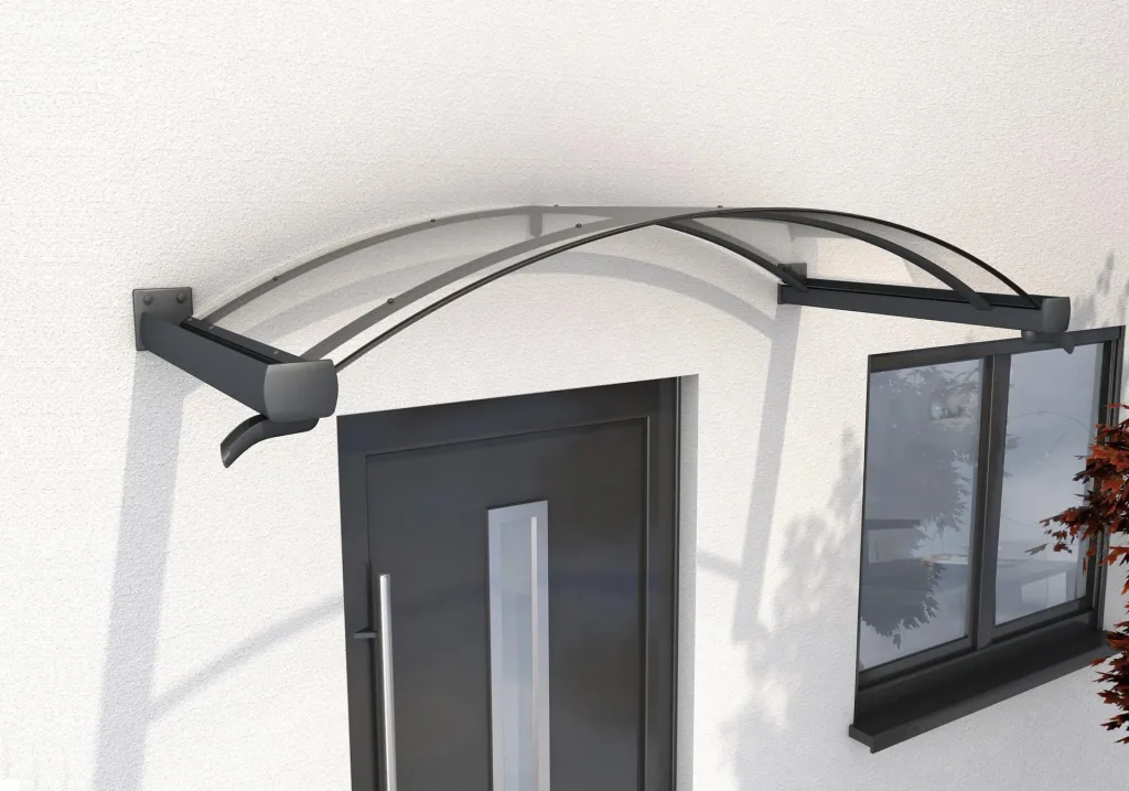 Arched canopy type BV/B 200, 200 x 90 x 30 cm, anthracite, 4 mm clear