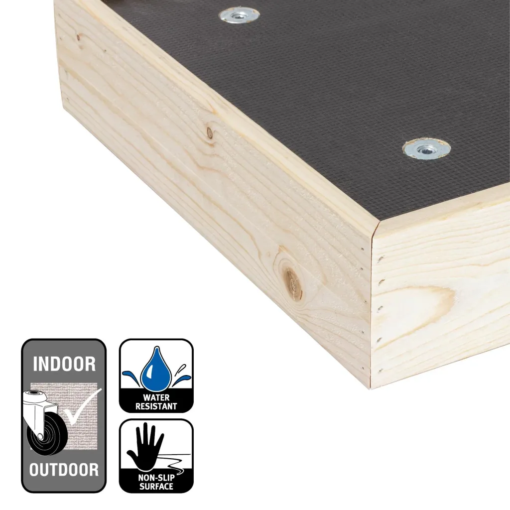 Multi Roller MR 0060, 38 x 38 x 10 cm, hard wheels Ø 63 mm, Multiplex Maxigrip FSC® board, load capacity 200 kg