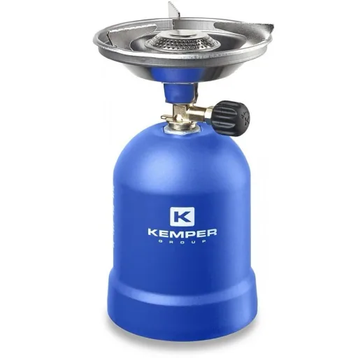 Gas cooker with wind protection 1200 watts blue with gas tank