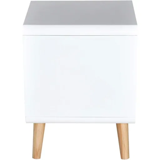 Bedside table, high gloss bedroom MDF white L40 x W38 x H50cm