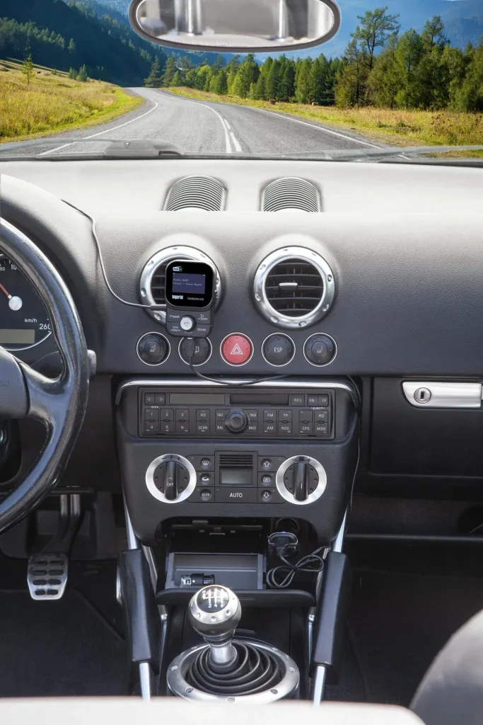 Mobile DAB+ receiver Dabman 65 (rechargeable battery, FM transmitter for car, Bluetooth, magnetic holder; antenna) black