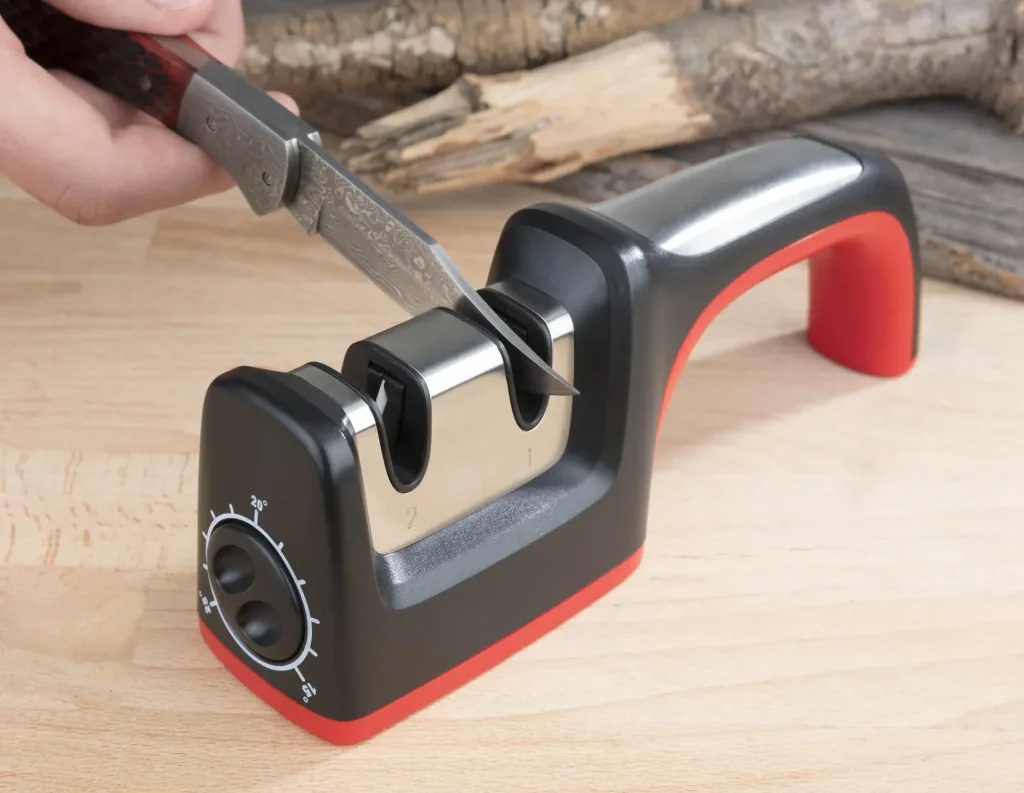 Knife sharpener with degree adjustment