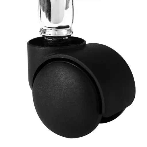 Black rolling stool with backrest