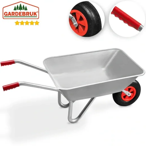 Galvanized wheelbarrow - 150kg - with pneumatic tires