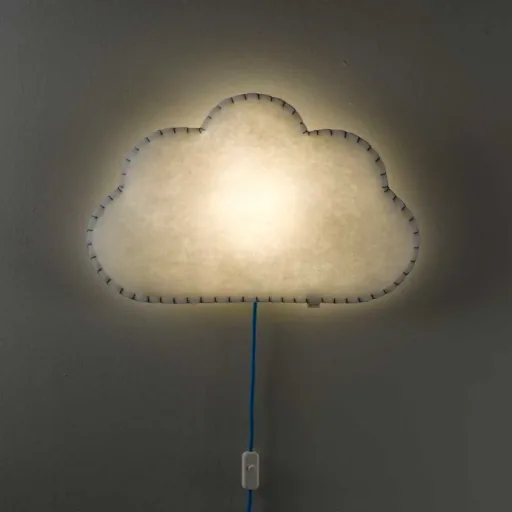 Buokids Miękka lampka nocna/lampa ścienna Cloud, Wersja: Przewód i złącze; Kolor szwu: żółty