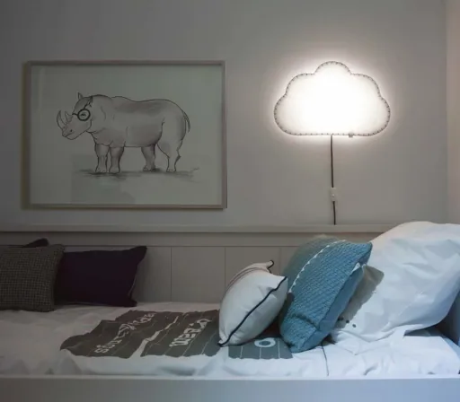 Buokids Miękka lampka nocna/lampa ścienna Cloud, Wersja: Przewód i złącze; Kolor szwu: żółty