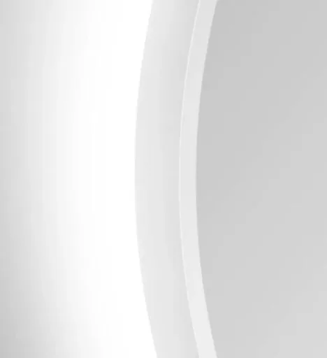 Decorative round wall mirror with indirect LED lighting in matt white Ø 50 cm