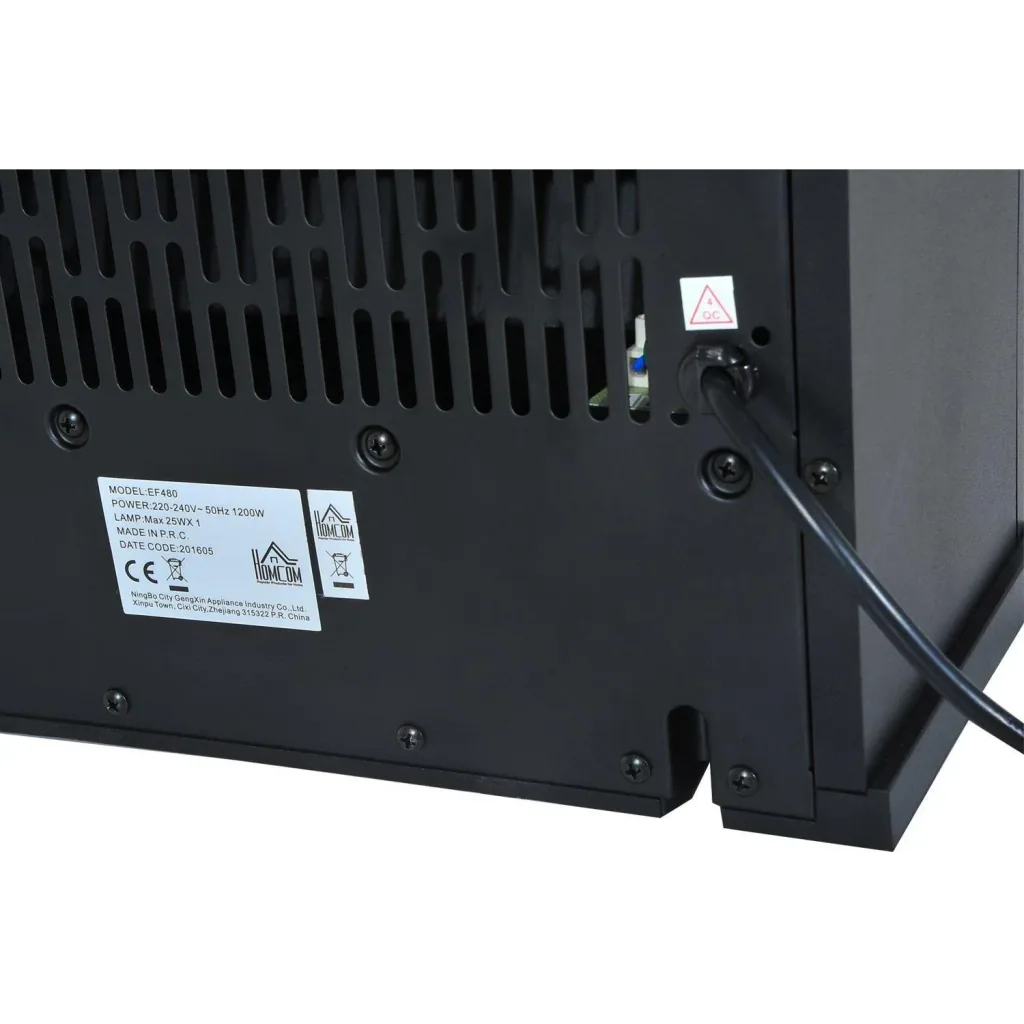 Electric fireplace freestanding fireplace 1200 Watt compact black