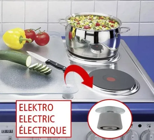 3-in-1 stove cover plates, cutting boards, worktops, glass, Caprese design, each 52 x 30 cm, set of 2