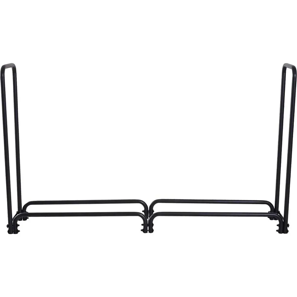Firewood rack, firewood rack, metal storage, load capacity 300 kg, black, 200 x 39 x 120 cm