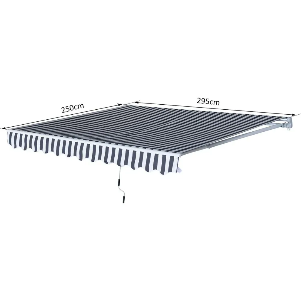 Garden awning with folding arm