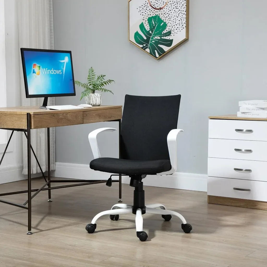 Office chair desk chair mesh backrest with rocker function headrest home office chair height adjustable ergonomic