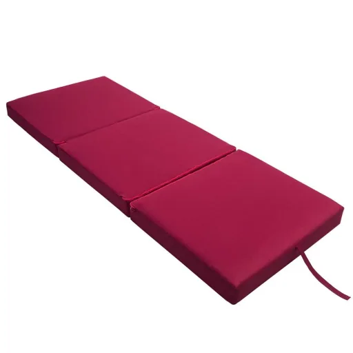 Mattress dark red 190x70x10cm foldable