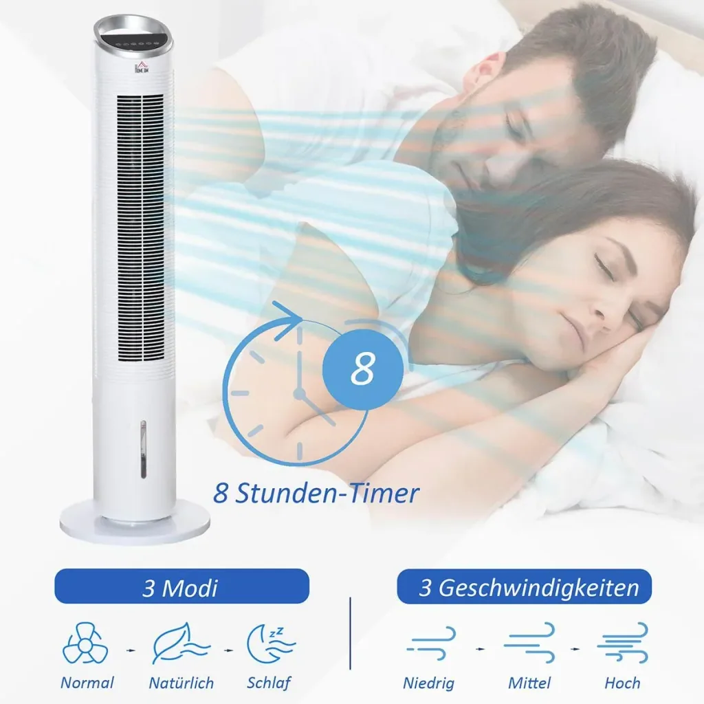 Air cooler with water cooling remote control tower fan pedestal fan with humidification air conditioner 8h timer use