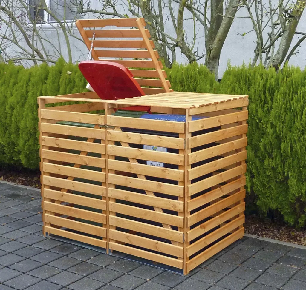Garbage can box "Vario V" for 2 tons, honey brown
