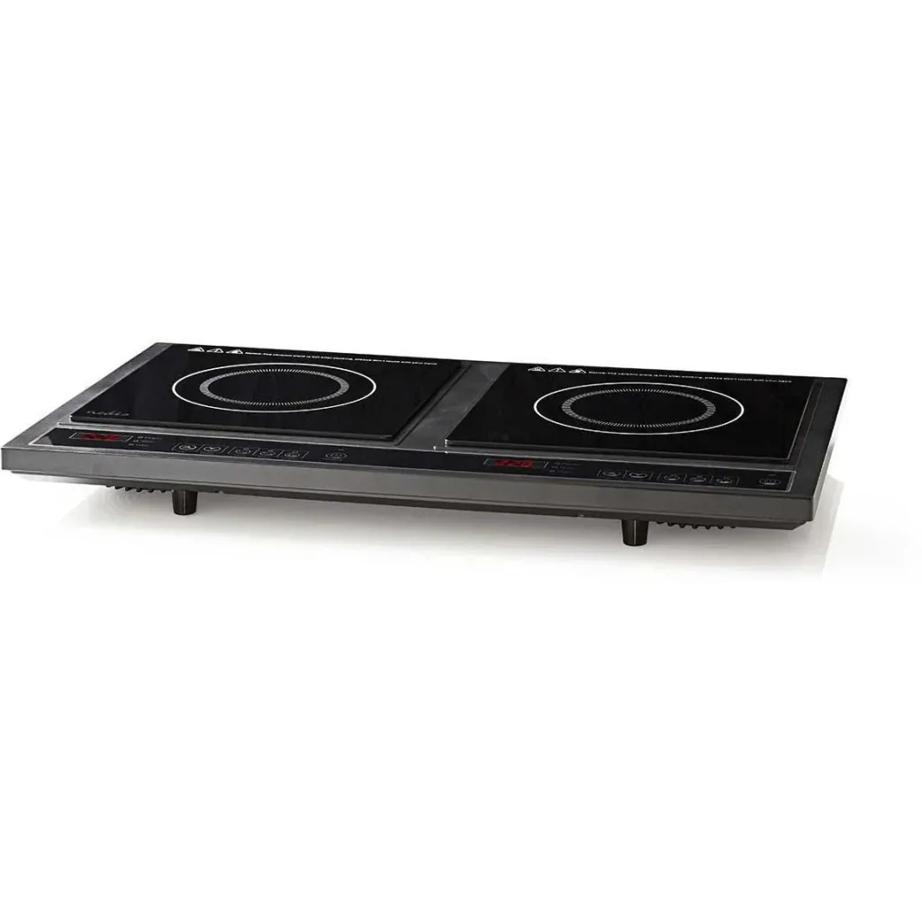 Nedis Induction Hob with 2 Cooking Zones - 3400 W - Black - LCD Display - Timer and Overheat Protection