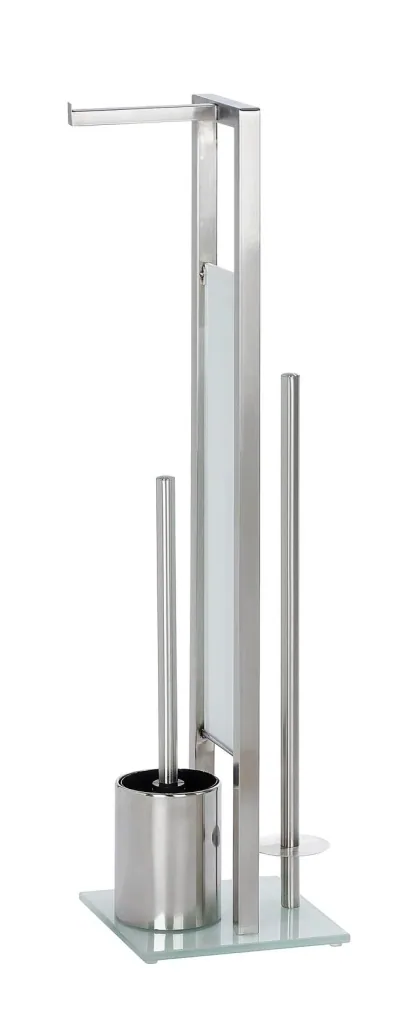 Standing WC set Rivalta 3in1, white / silver matt
