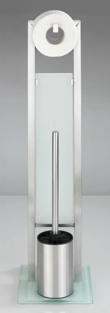 Standing WC set Rivalta 3in1, white / silver matt