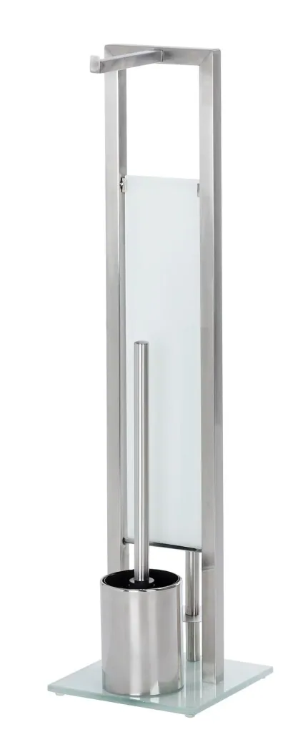 Standing WC set Rivalta 3in1, white / silver matt